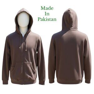 TEAM365 Men’s Premium Fleece Zip-Up Hoodie – Coffee Brown